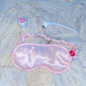 ARIEL Silk Sleep Mask Eye Mask , Cascade Under-Eye Roller,  lip balm